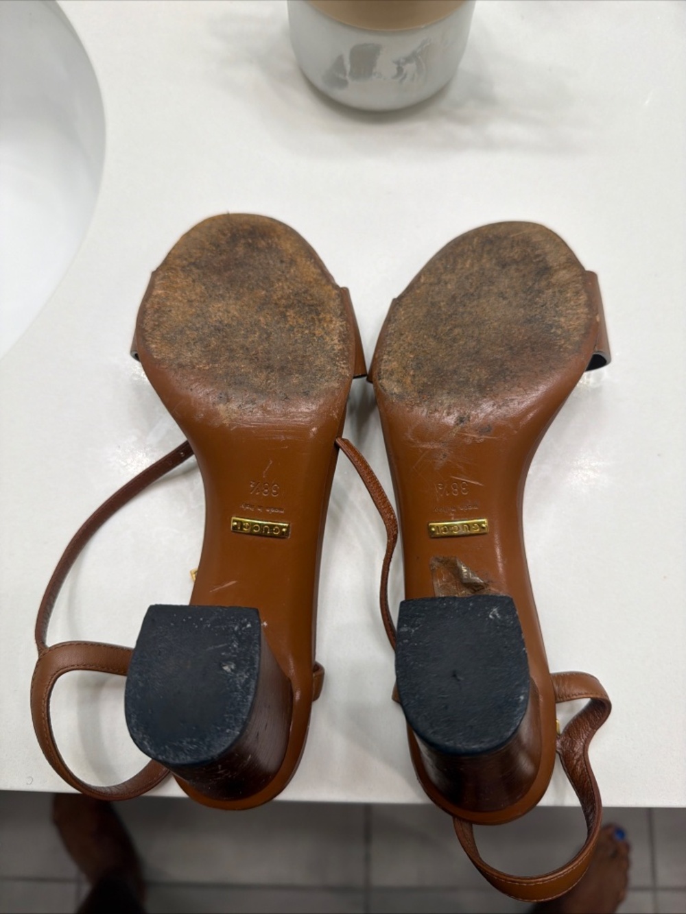 Gucci Horse Bit Brown Leather Sandals - Picture 5 of 9